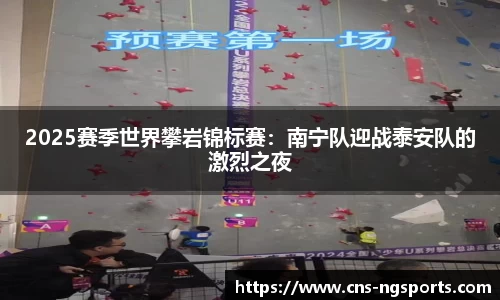 2025赛季世界攀岩锦标赛：南宁队迎战泰安队的激烈之夜