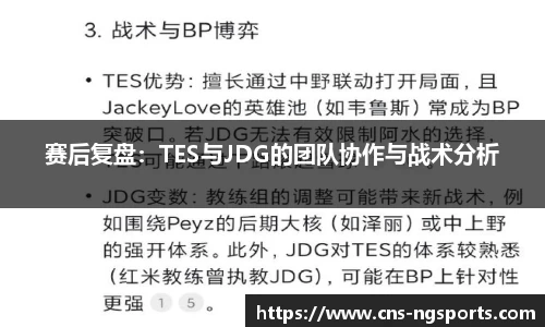 赛后复盘：TES与JDG的团队协作与战术分析